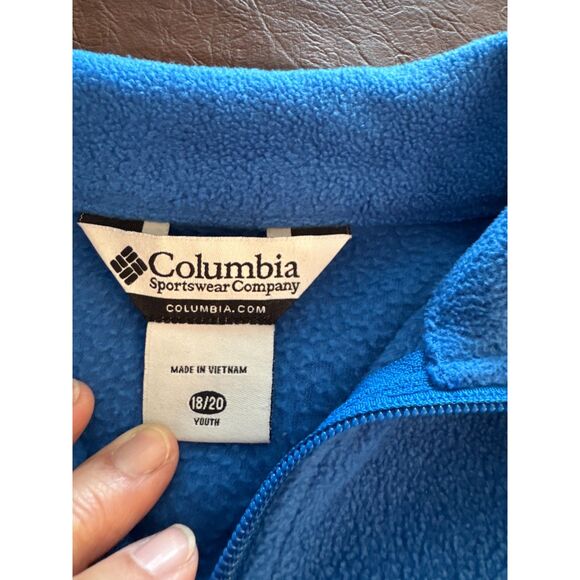 Blue and Black Youth Columbia Zip UP Jacket Size18/20 - Picture 3 of 4